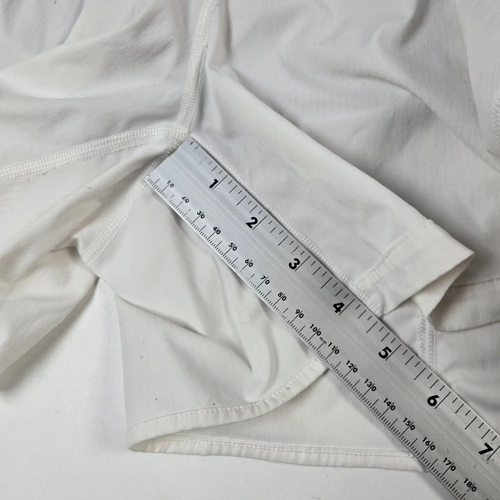 Lululemon Track That Shorts Women 6 White High Rise Smocked Waist Running Gym - Picture 9 of 9